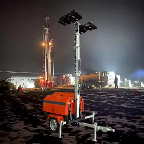 Long lasting floodlight mobile trailer Light tower diesel generator 24KW 30KVA for outdoor - 图片 4